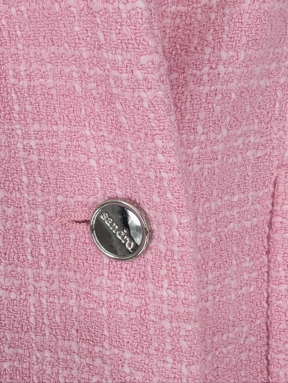 Sandro Rosee Trompe L'oeil Tweed Mini Dress Pink size 40 US 8 - Picture 8 of 13